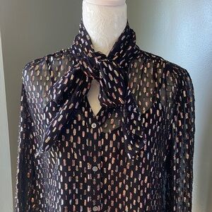 J. Crew Sheer Metallic Blouse ✨